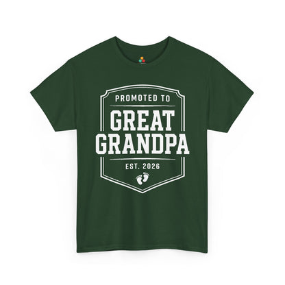 Promoted to Great Grandpa 2026 Funny Gift Unisex T-shirt | TEEZOCA 