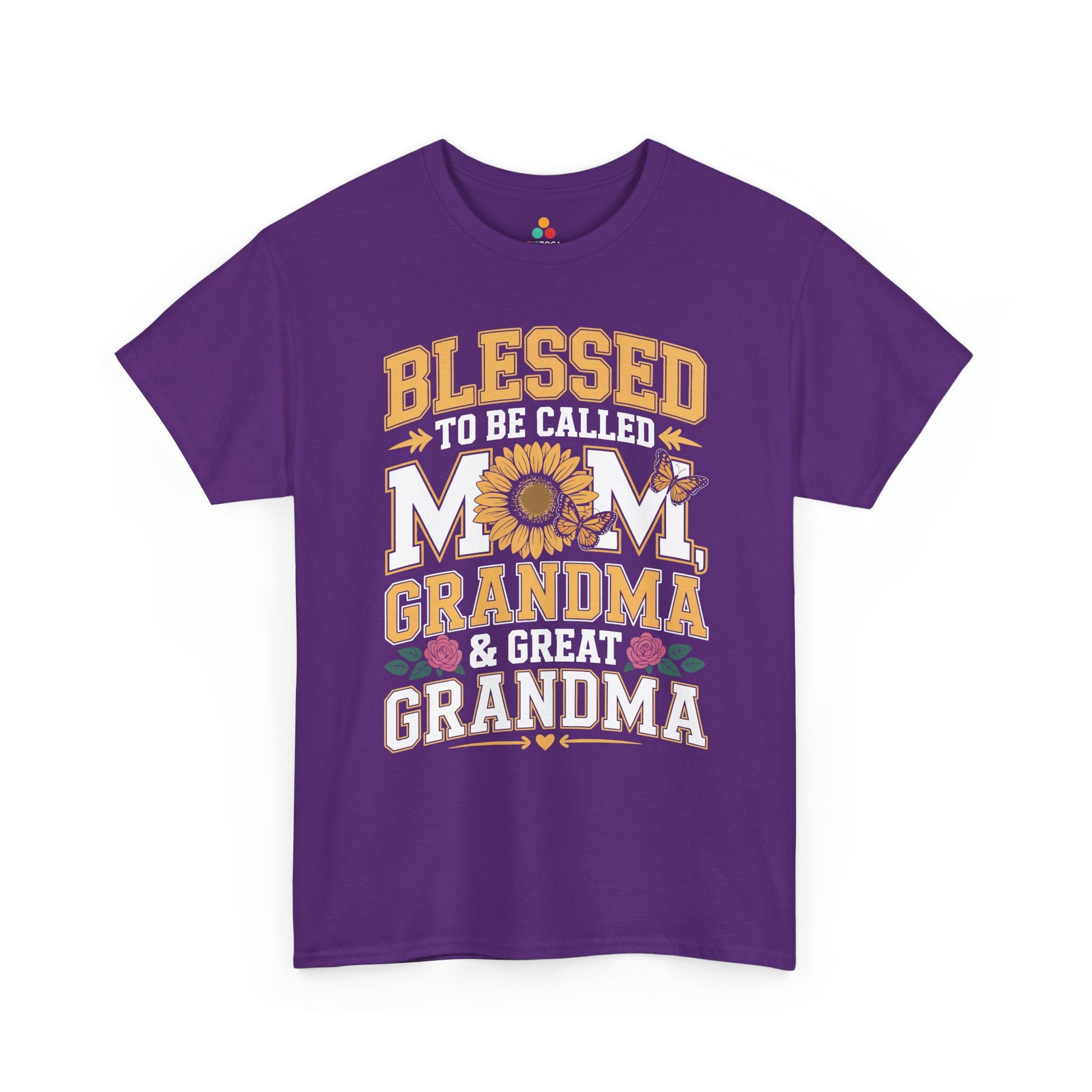 Blessed Mom Grandma Women's T-shirt Mother's Day Gift Floral Mom Tee | TEEZOCA 