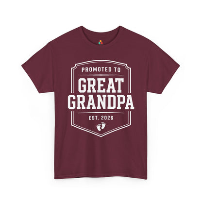 Promoted to Great Grandpa 2026 Funny Gift Unisex T-shirt | TEEZOCA 