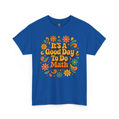 TEEZOCA groovy floral math classroom graphic tee It’s A Good Day To Do Math Retro Floral Unisex T-shirt | TEEZOCA 