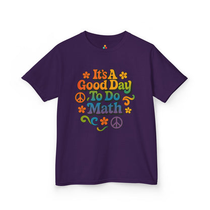 TEEZOCA groovy rainbow math classroom shirt It’s A Good Day To Do Math Retro Rainbow Kids T-shirt | TEEZOCA 