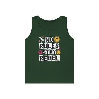 No Rules Stay Rebel Punk Collage Statement Unisex Tank Top Streetwear | TEEZOCA 