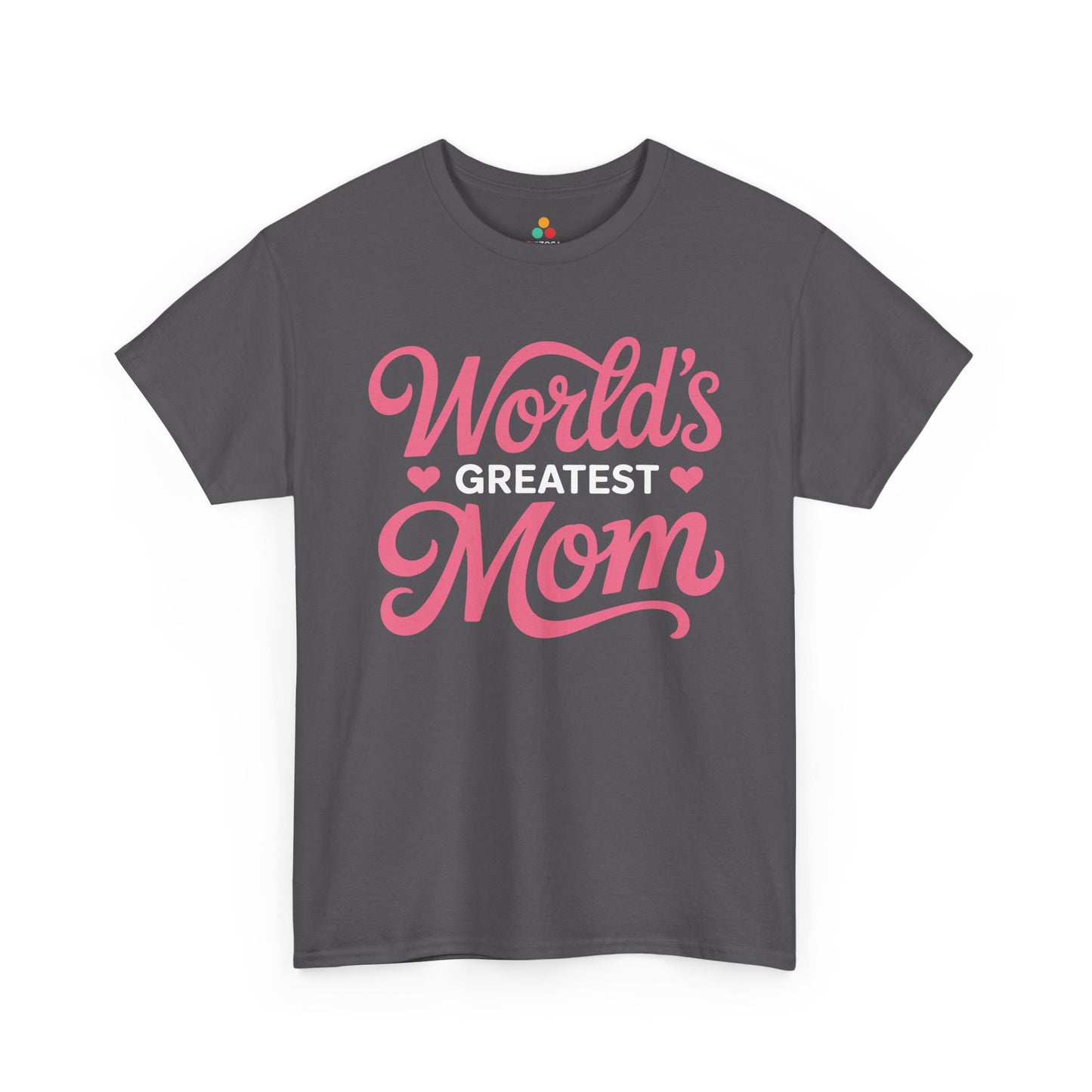 World’s Greatest Mom Women's T-shirt Mother's Day Gift Pink Script | TEEZOCA 