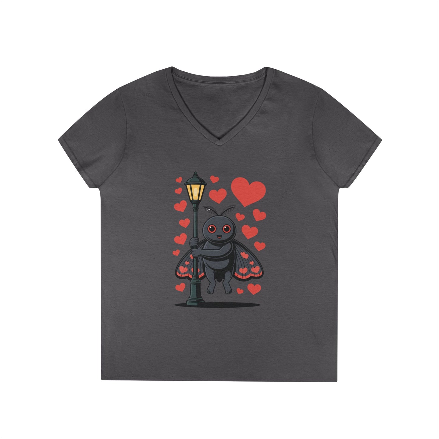Cute Love Bug Hearts Graphic V-Neck T-Shirt for Women | TEEZOCA 