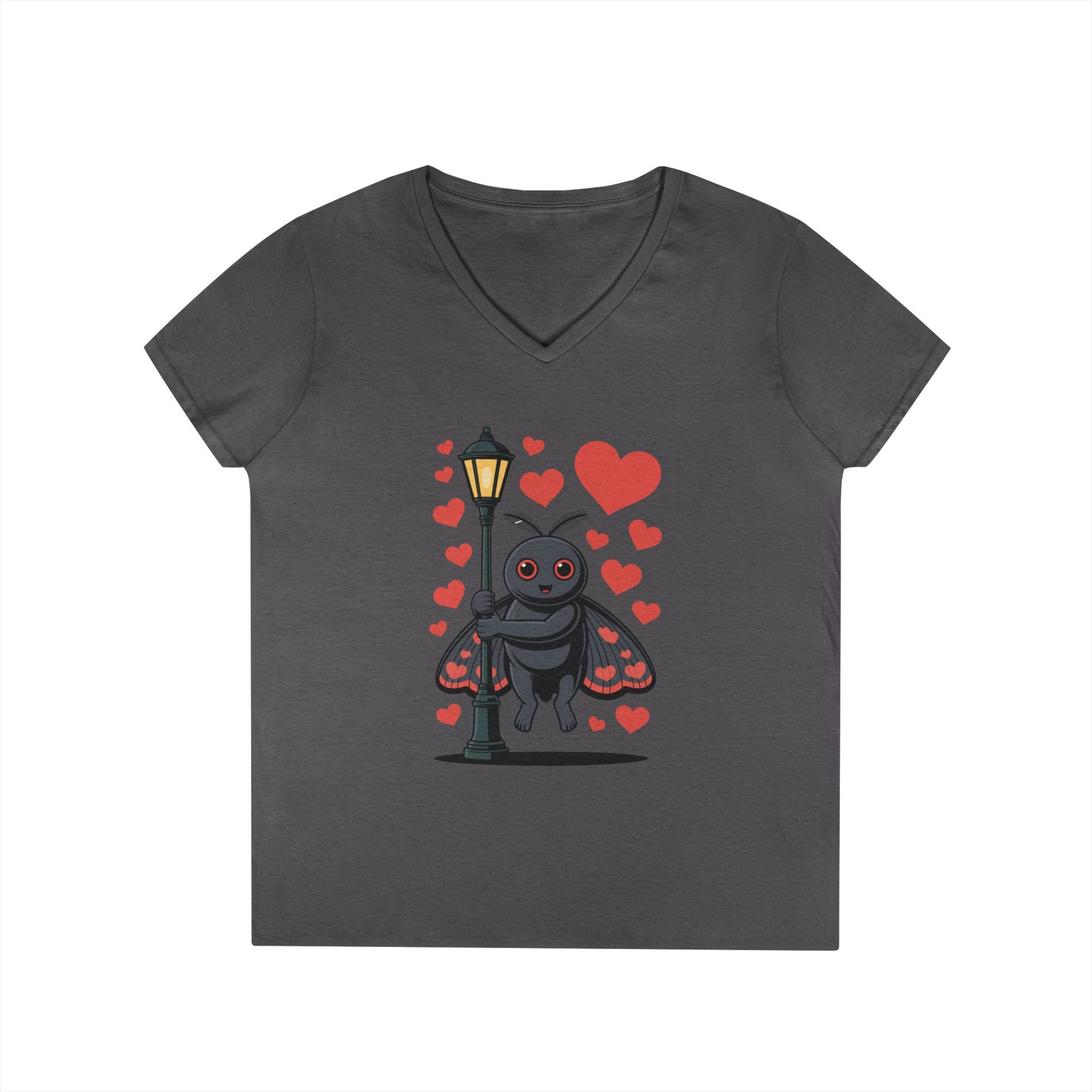 Cute Love Bug Hearts Graphic V-Neck T-Shirt for Women | TEEZOCA 