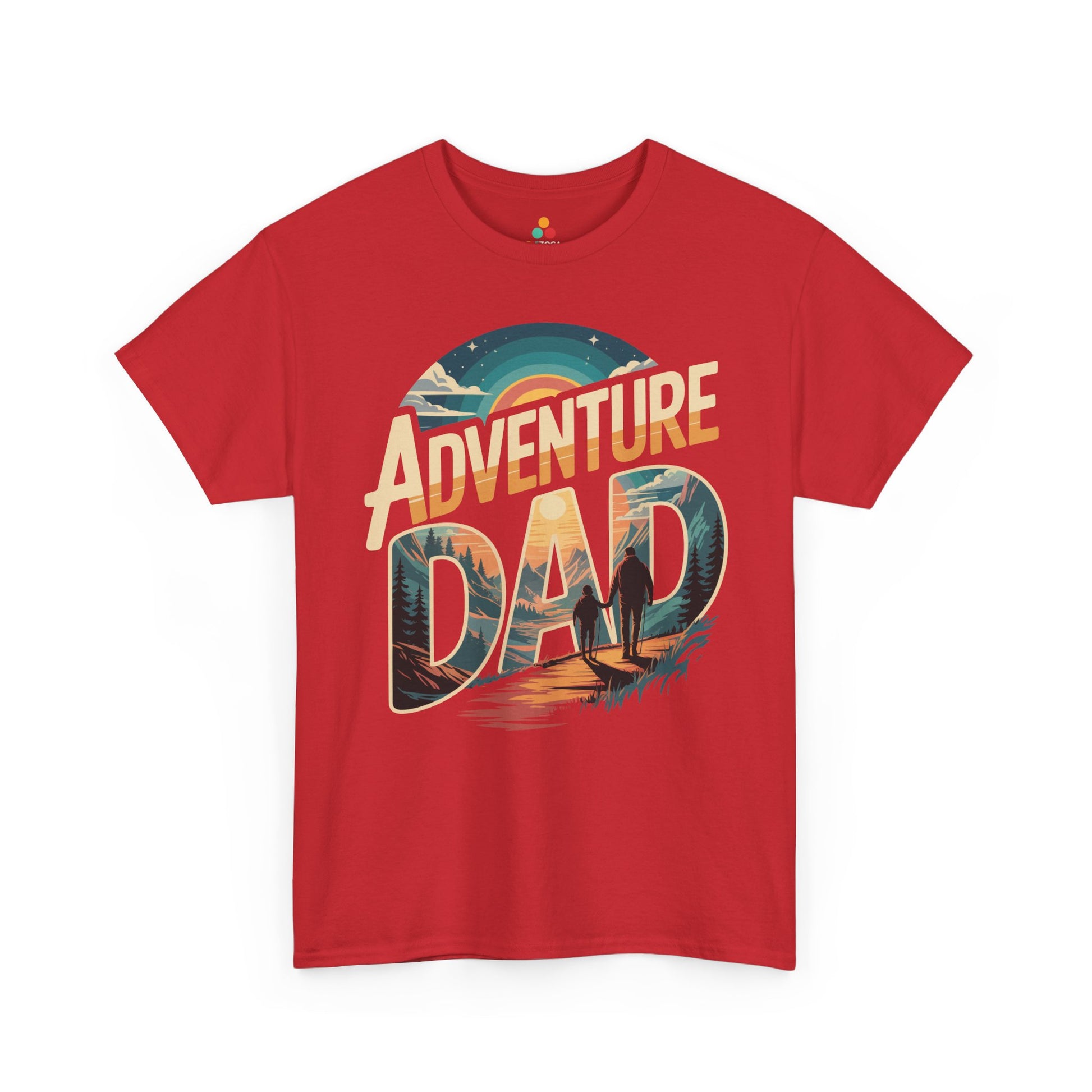 TEEZOCA hiking trail sunset design Unisex T-shirt Adventure Dad Hiking Sunset Graphic Unisex T-shirt | TEEZOCA 