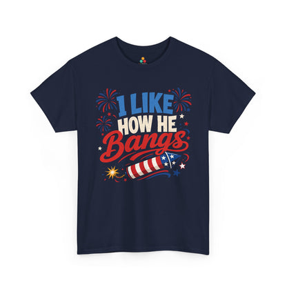 TEEZOCA his and hers 4th of july shirts t-shirt design with flirty fireworks joke and bright red white and blue details.
