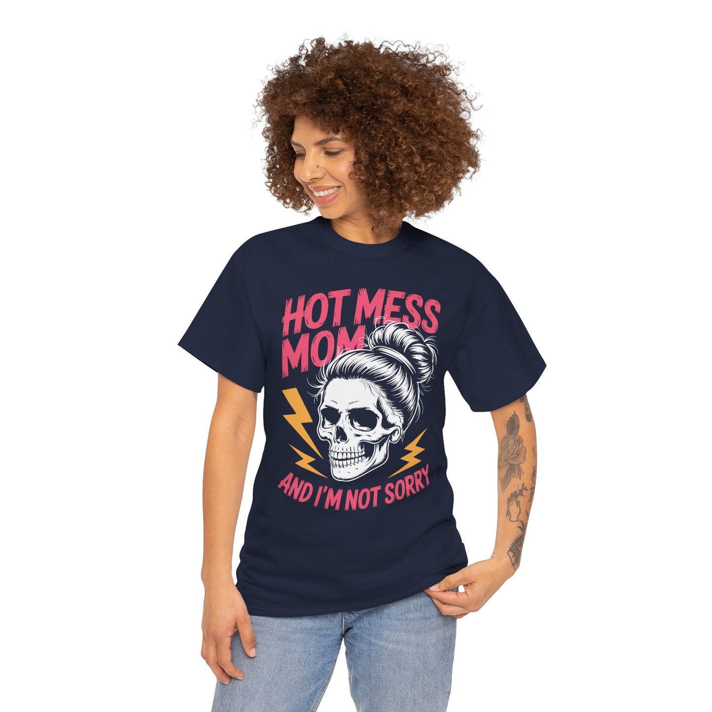 Hot Mess Mom Women's T-shirt Bold Funny Mom Life Mother's Day Gift | TEEZOCA 