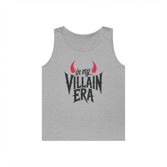 TEEZOCA in my villain era Unisex Tank Top with bold horn graphic design In My Villain Era Unisex Tank Top for Bold Attitude and Dark Streetwear Style | TEEZOCA 