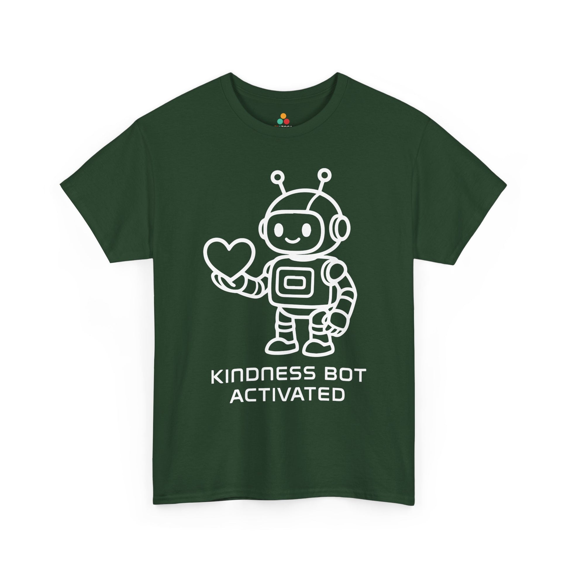 TEEZOCA kindness bot activated Unisex T-shirt robot heart design Kindness Bot Activated Unisex T-Shirt | Unity Day Kindness Message Tee | TEEZOCA 