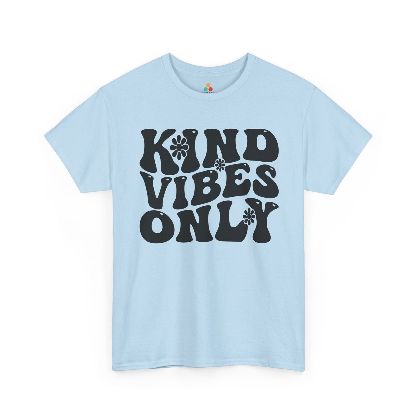 TEEZOCA kindness message Unisex T-shirt floral letter graphic Kind Vibes Only Unisex T-Shirt | Unity Day Kindness Anti-Bullying Tee | TEEZOCA 