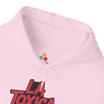 TEEZOCA la toxica slogan Unisex Heavy Blend Hoodie with red lips artwork