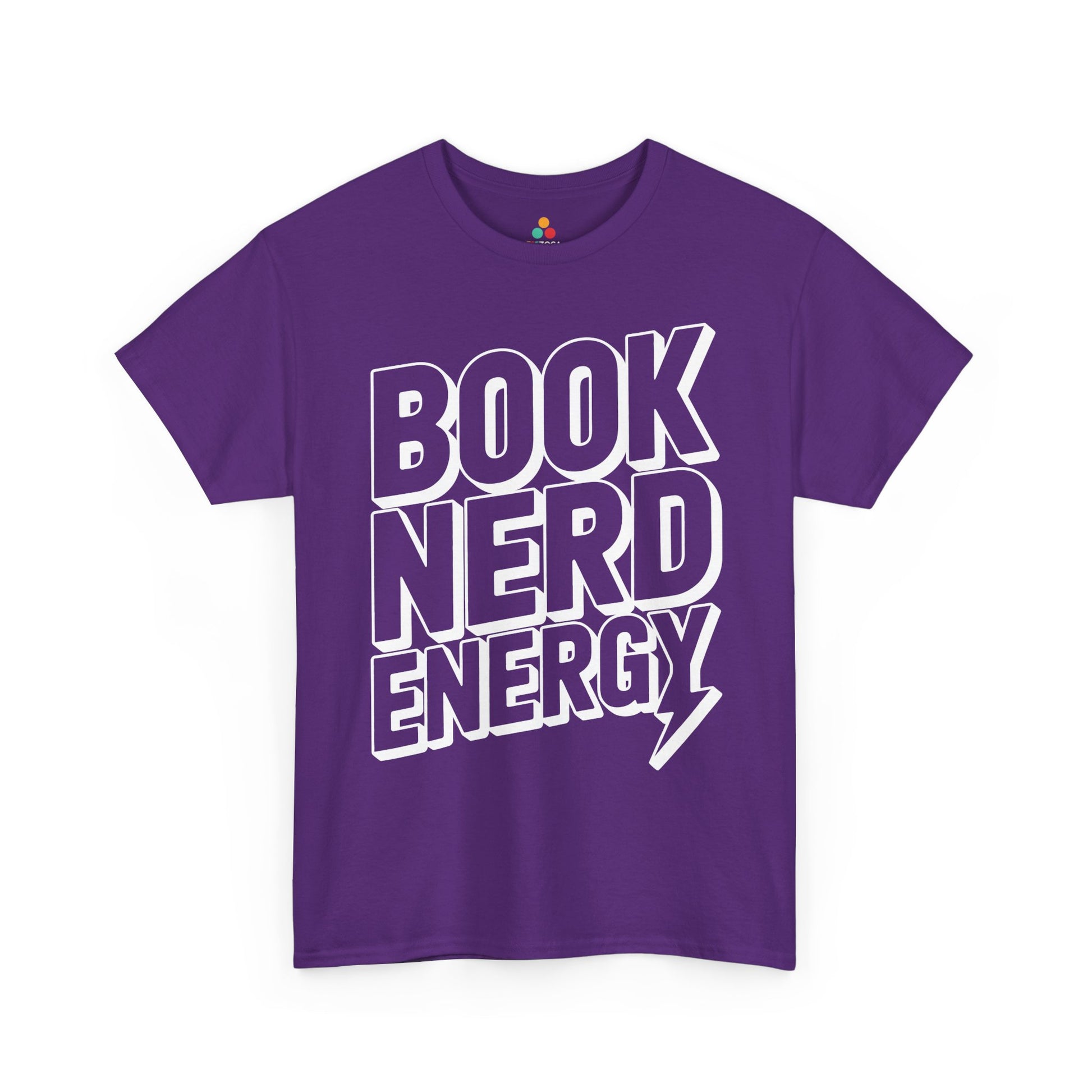 Book Nerd Energy Unisex T-shirt Bold Typography Design | TEEZOCA 