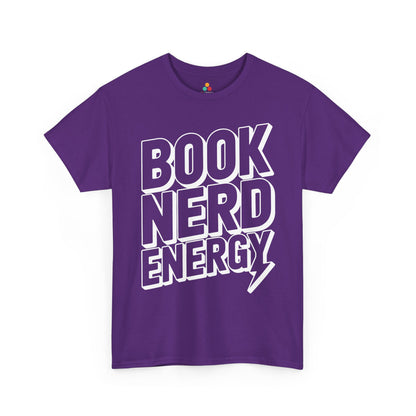 Book Nerd Energy Unisex T-shirt Bold Typography Design | TEEZOCA 
