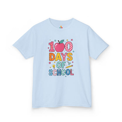TEEZOCA light blue 100 Days school celebration tee For kids students boys girls 