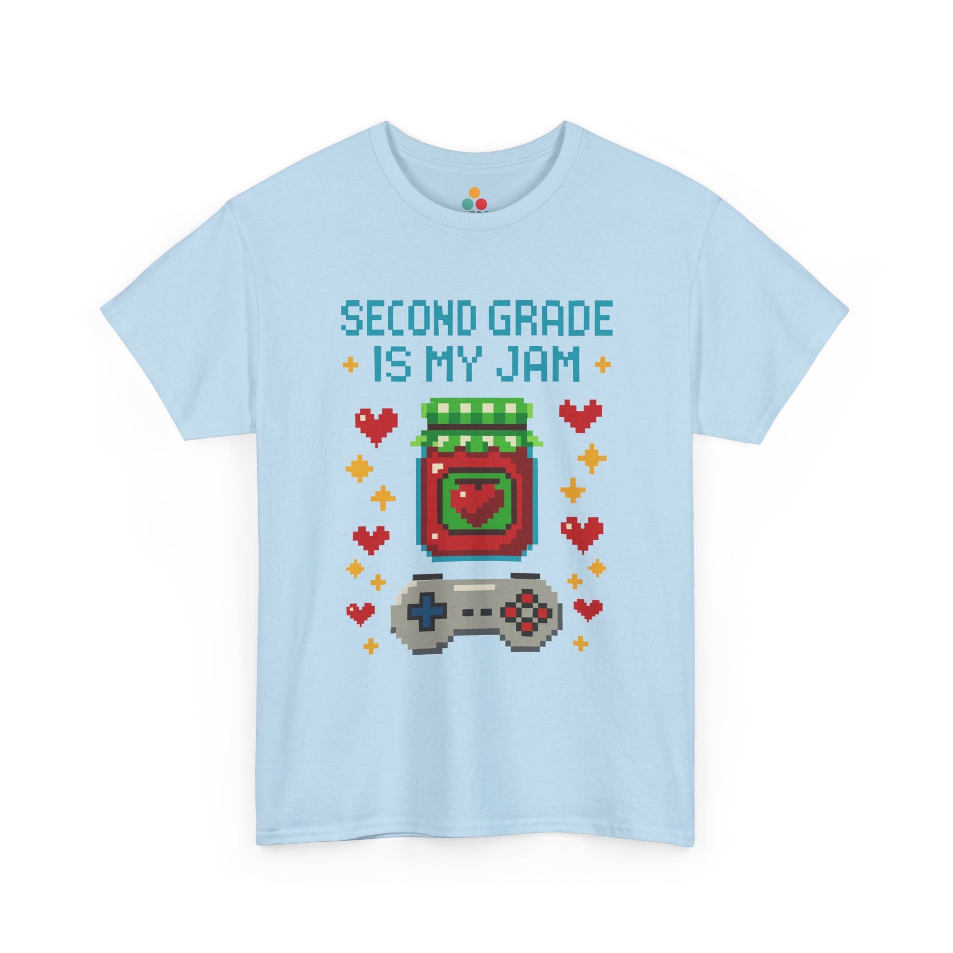 TEEZOCA light blue Second Grade Is My Jam Gamer T-Shirt – Back to School Teacher Gift