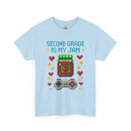 TEEZOCA light blue Second Grade Is My Jam Gamer T-Shirt – Back to School Teacher Gift