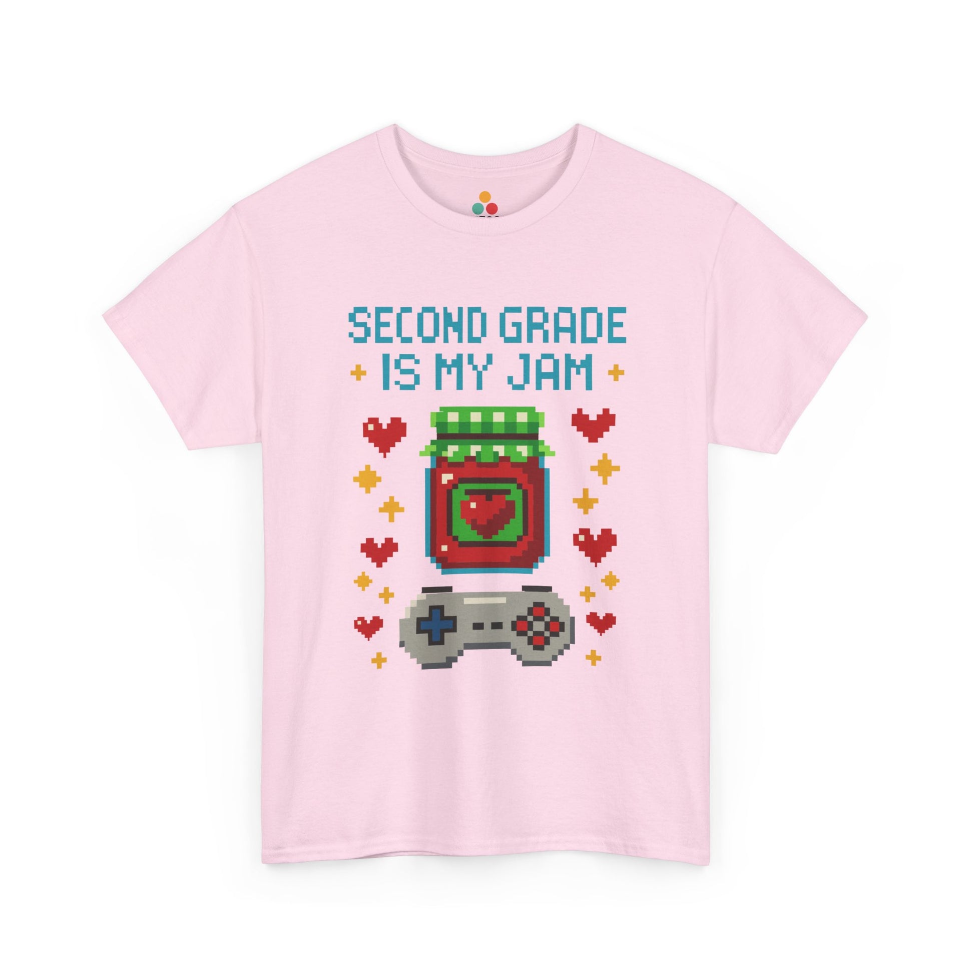 TEEZOCA light pink Second Grade Is My Jam Gamer T-Shirt – Back to School Teacher Gift