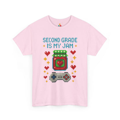 TEEZOCA light pink Second Grade Is My Jam Gamer T-Shirt – Back to School Teacher Gift