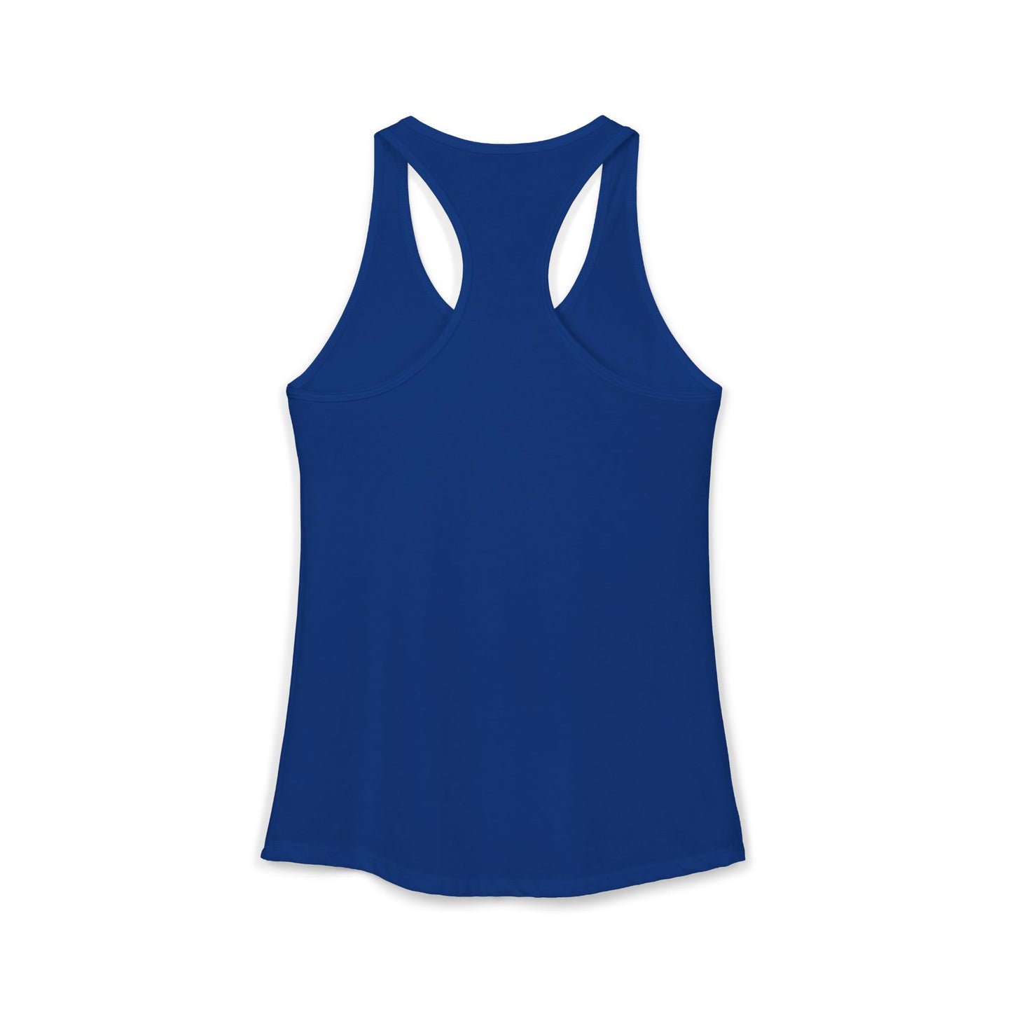 TEEZOCA mama love is my superpower women’s tank top inspirational mom message Blue tank top on a white background