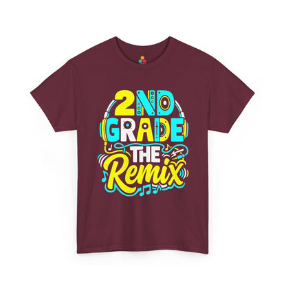 TEEZOCA maroon burgundy everyday T-shirt displaying the vibrant music notes and audio jack design.