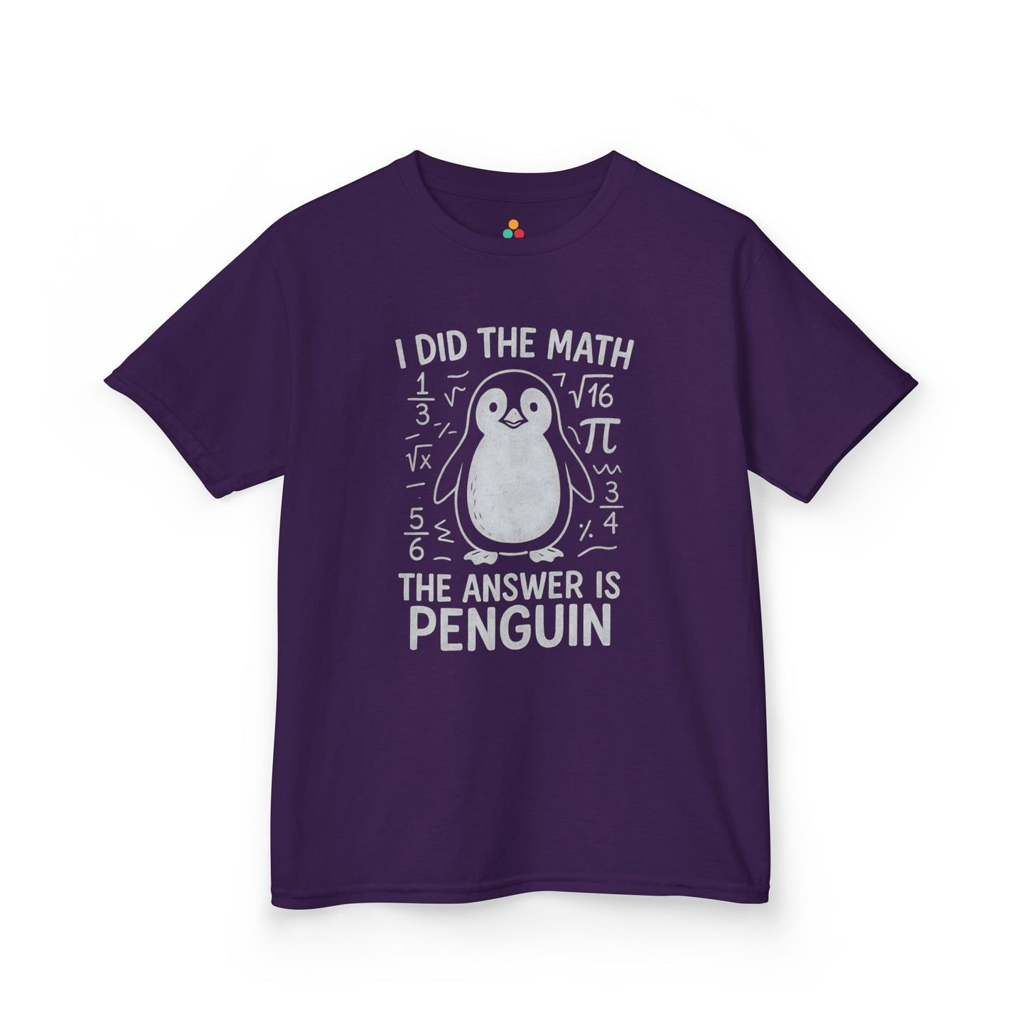 TEEZOCA math symbols penguin print Kids T-shirt
 I Did The Math Penguin Funny School Unisex T-shirt | TEEZOCA 