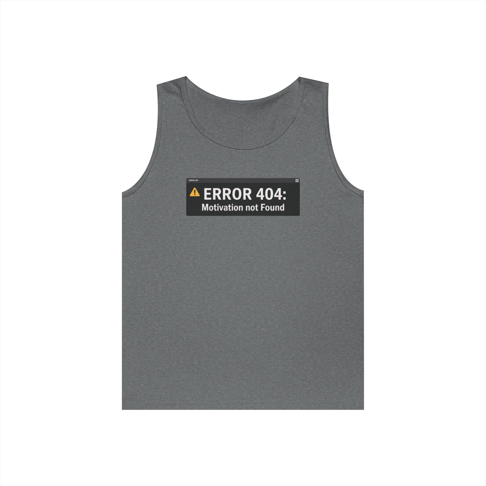 Error 404 Motivation Not Found Unisex Tank Top for Funny Gym Streetwear | TEEZOCA 