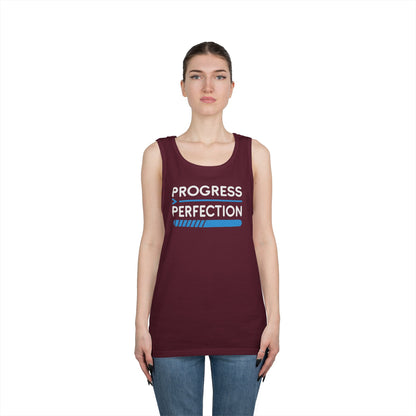 Progress Over Perfection Unisex Tank Top for Motivation and Everyday Streetwear | TEEZOCA 