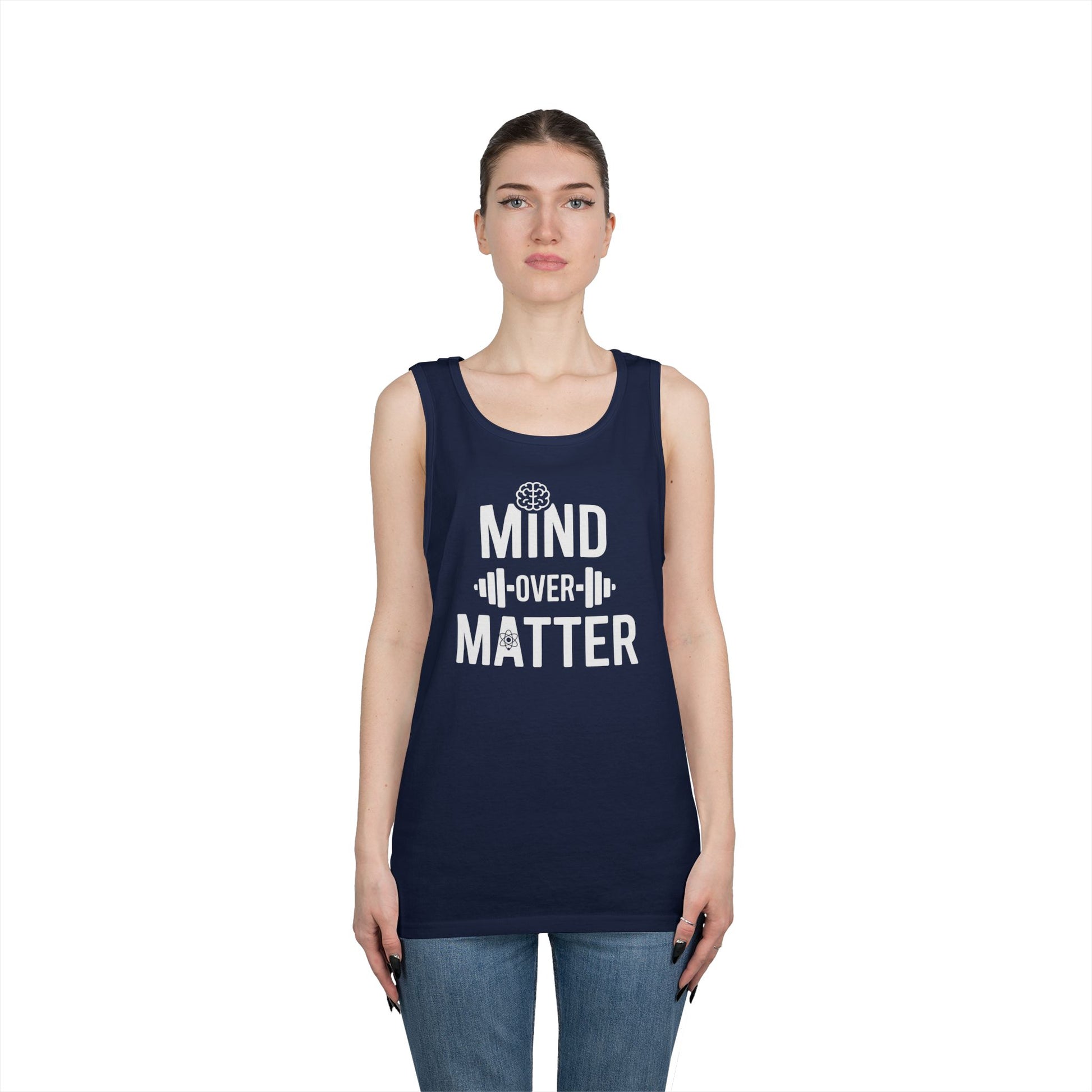 Mind Over Matter Gym Typography Unisex Tank Top for Motivated Lifters | TEEZOCA 