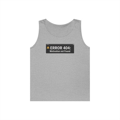 Error 404 Motivation Not Found Unisex Tank Top for Funny Gym Streetwear | TEEZOCA 