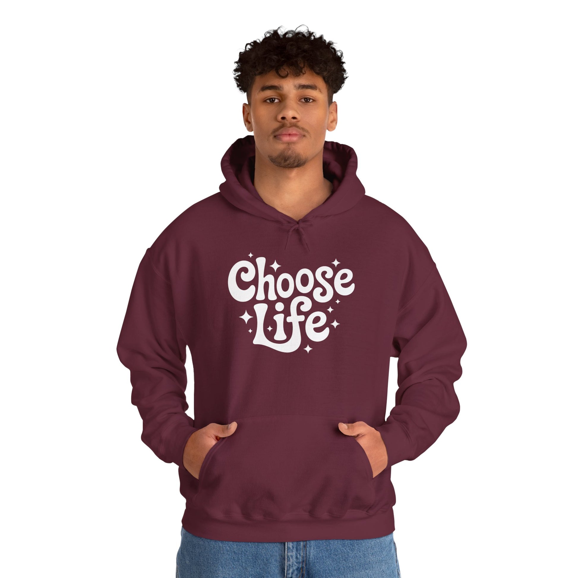 TEEZOCA minimalist choose life graphic Unisex Heavy Blend Hoodie modern look