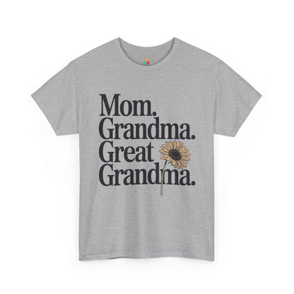 Mom Grandma Great Grandma Women's T-shirt Sunflower Mother's Day Gift | TEEZOCA 