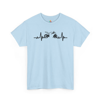 Minimalist Motorcycle Heartbeat Graphic Unisex T-shirt | TEEZOCA 