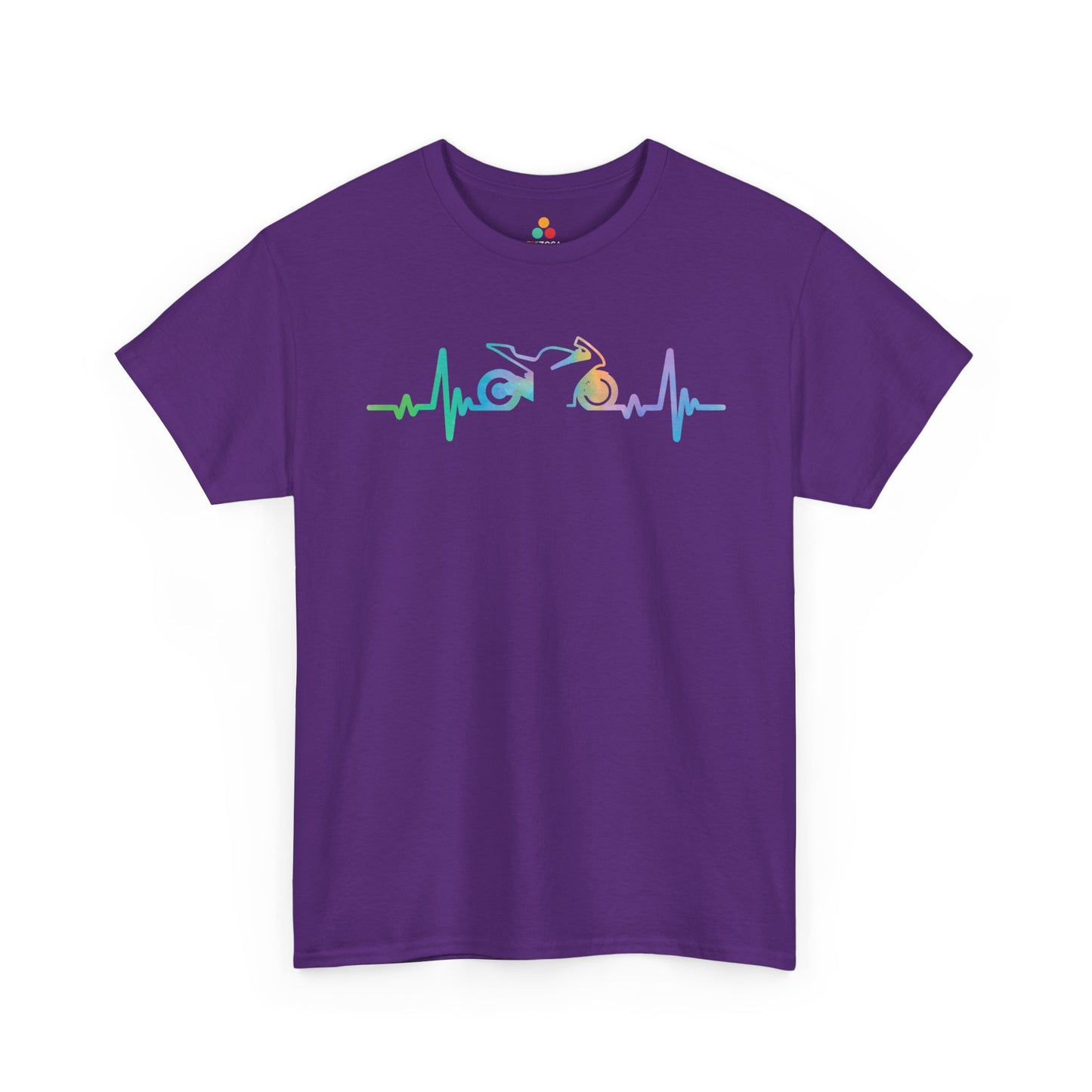 Motorcycle Heartbeat Rider Graphic Unisex T-shirt | TEEZOCA 