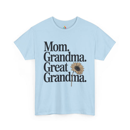 Mom Grandma Great Grandma Women's T-shirt Sunflower Mother's Day Gift | TEEZOCA 