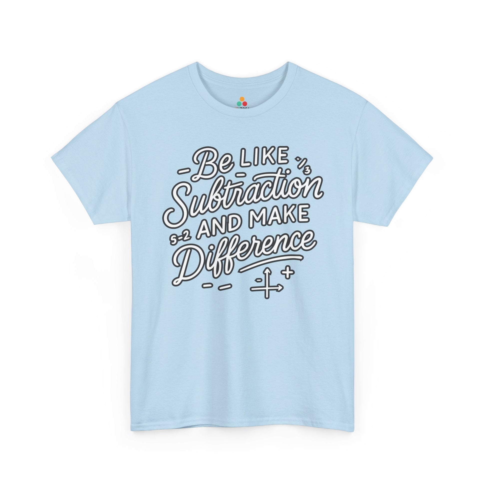 TEEZOCA modern handwritten math design featured on Unisex T-shirt for teacher appreciation Be Like Subtraction And Make A Difference Math Unisex T-shirt | TEEZOCA 