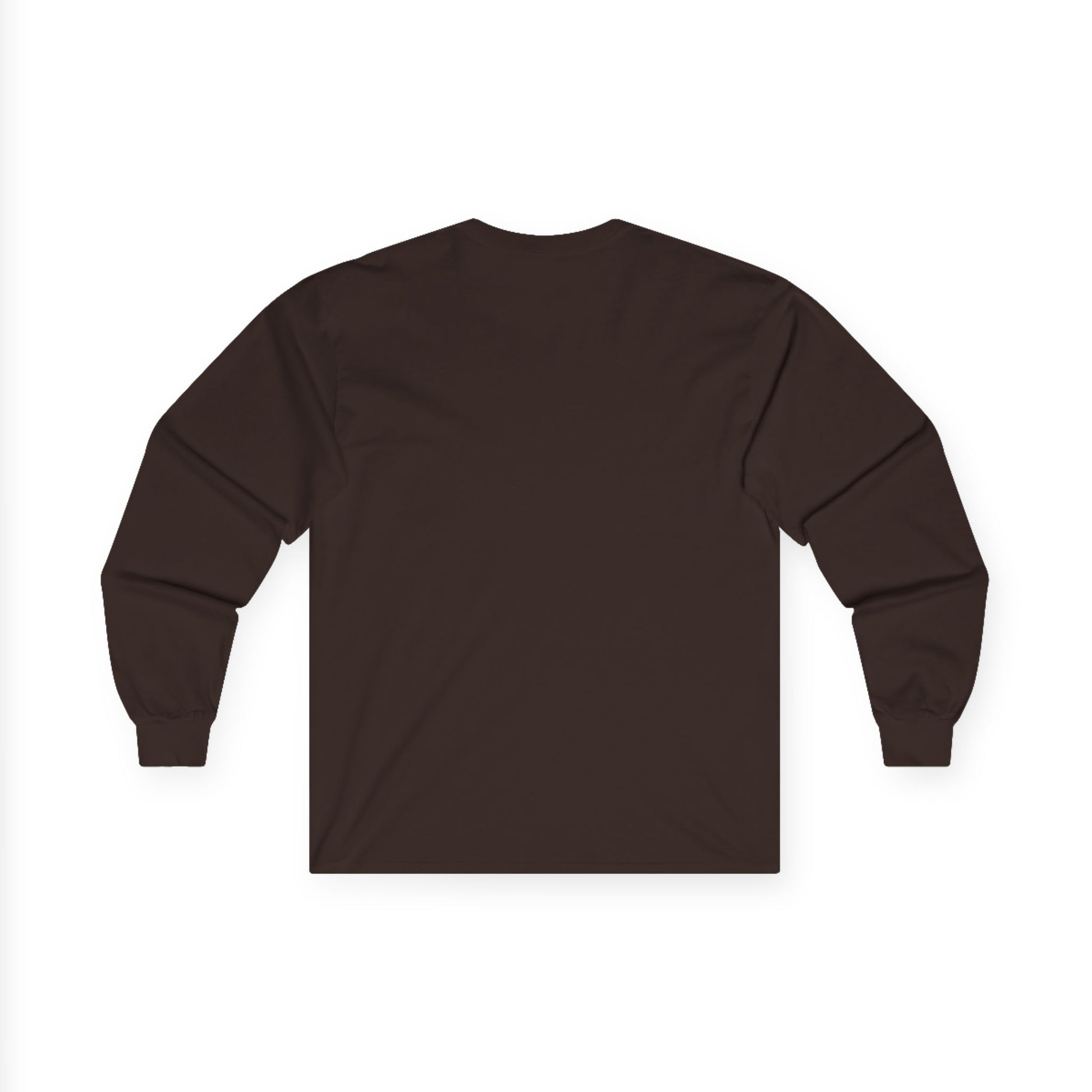 TEEZOCA modern ocean wave illustration unisex long-sleeve t-shirt Brown long-sleeve shirt on a white background