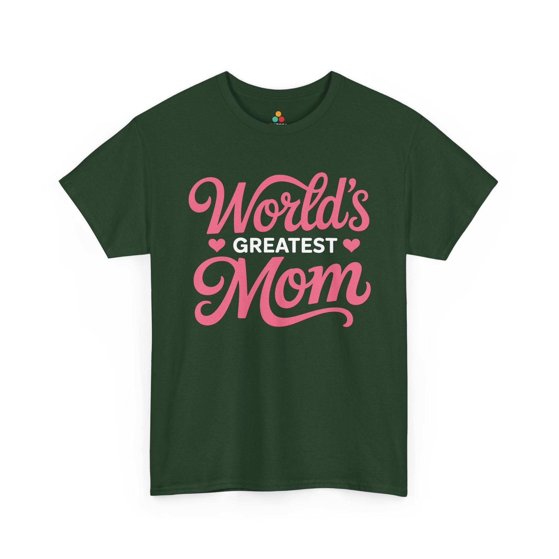 World’s Greatest Mom Women's T-shirt Mother's Day Gift Pink Script | TEEZOCA 