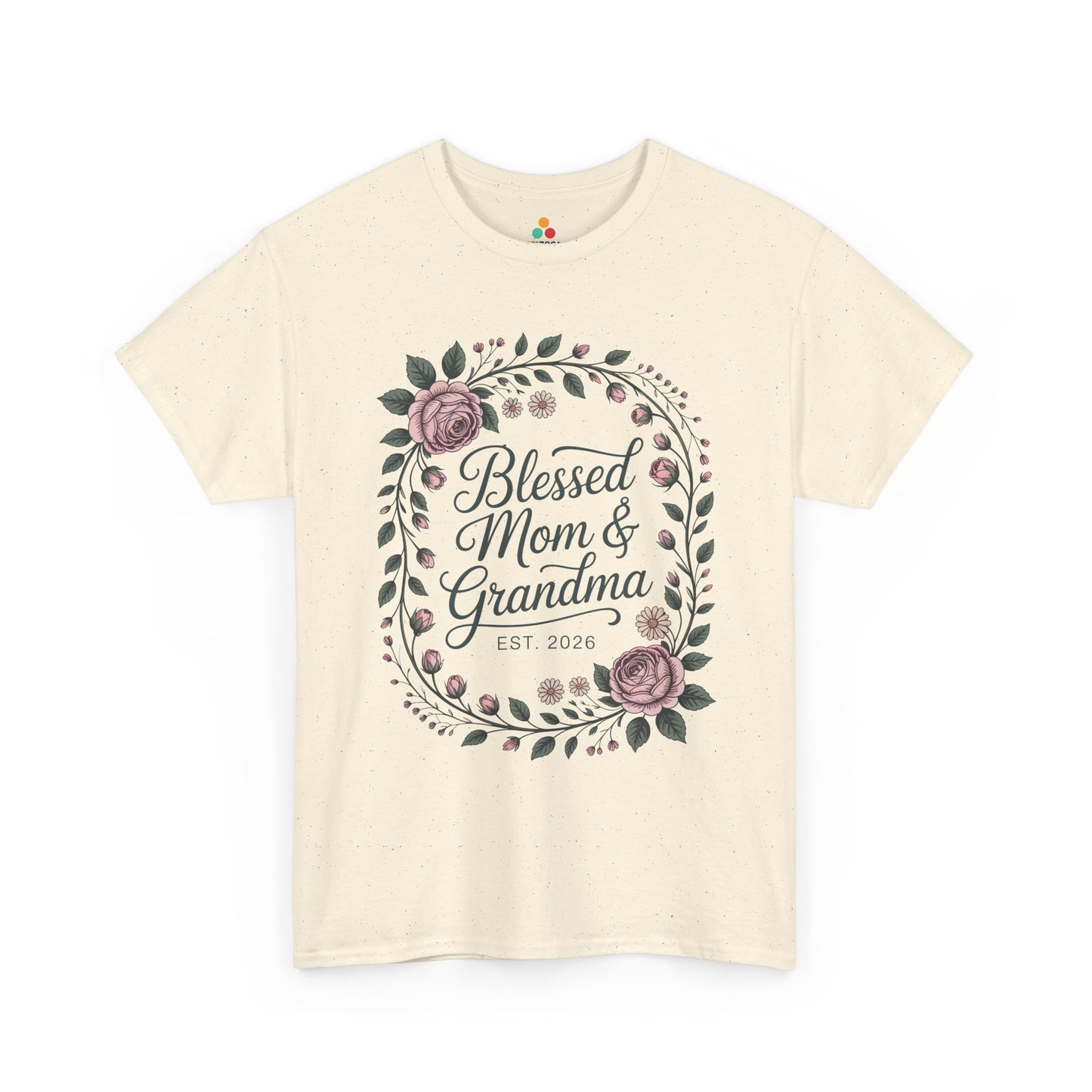 Blessed Mom & Grandma Women's T-shirt Mother's Day Gift Floral | TEEZOCA 