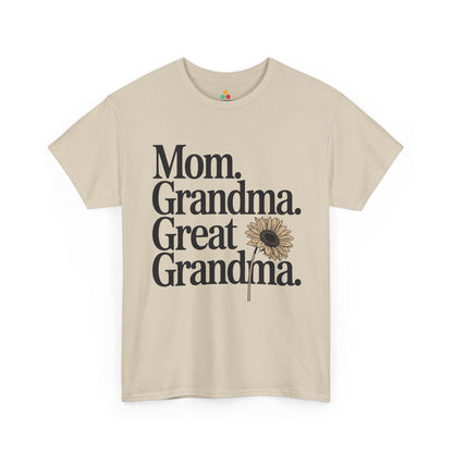 Mom Grandma Great Grandma Women's T-shirt Sunflower Mother's Day Gift | TEEZOCA 
