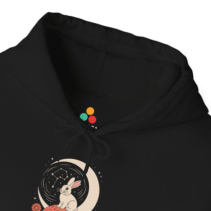 TEEZOCA moon bunny illustration Unisex Heavy Blend Hoodie with mystical vibe