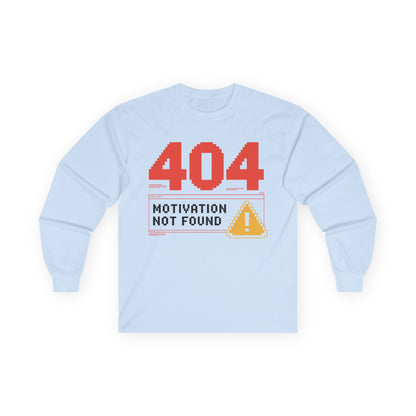 TEEZOCA motivation joke unisex long-sleeve shirt Light blue sweatshirt with red and black text on a white background