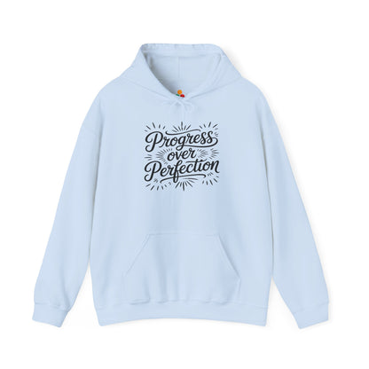 TEEZOCA motivational Progress Over Perfection Unisex Heavy Blend Hoodie
