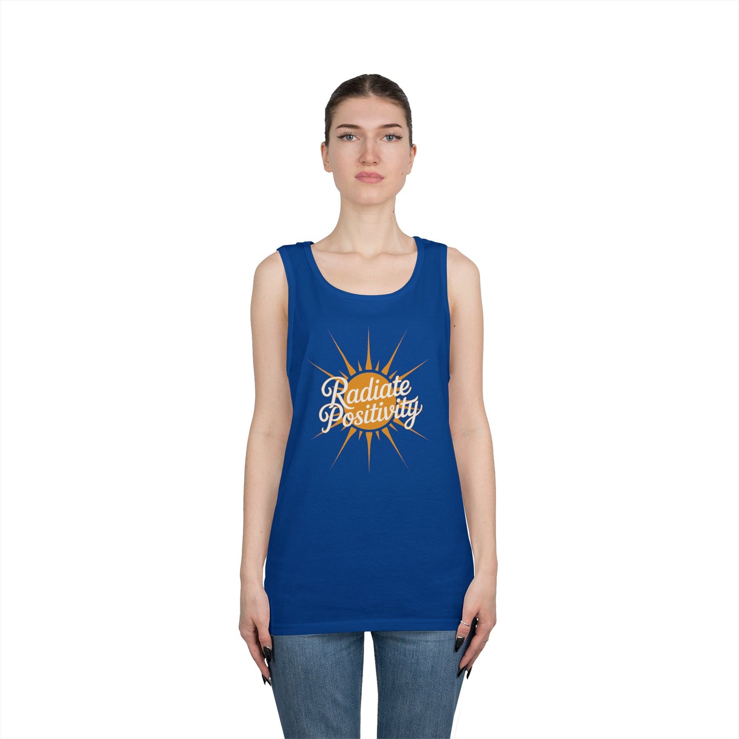 Radiate Positivity Unisex Tank Top for Uplifting Summer Streetwear Style | TEEZOCA 