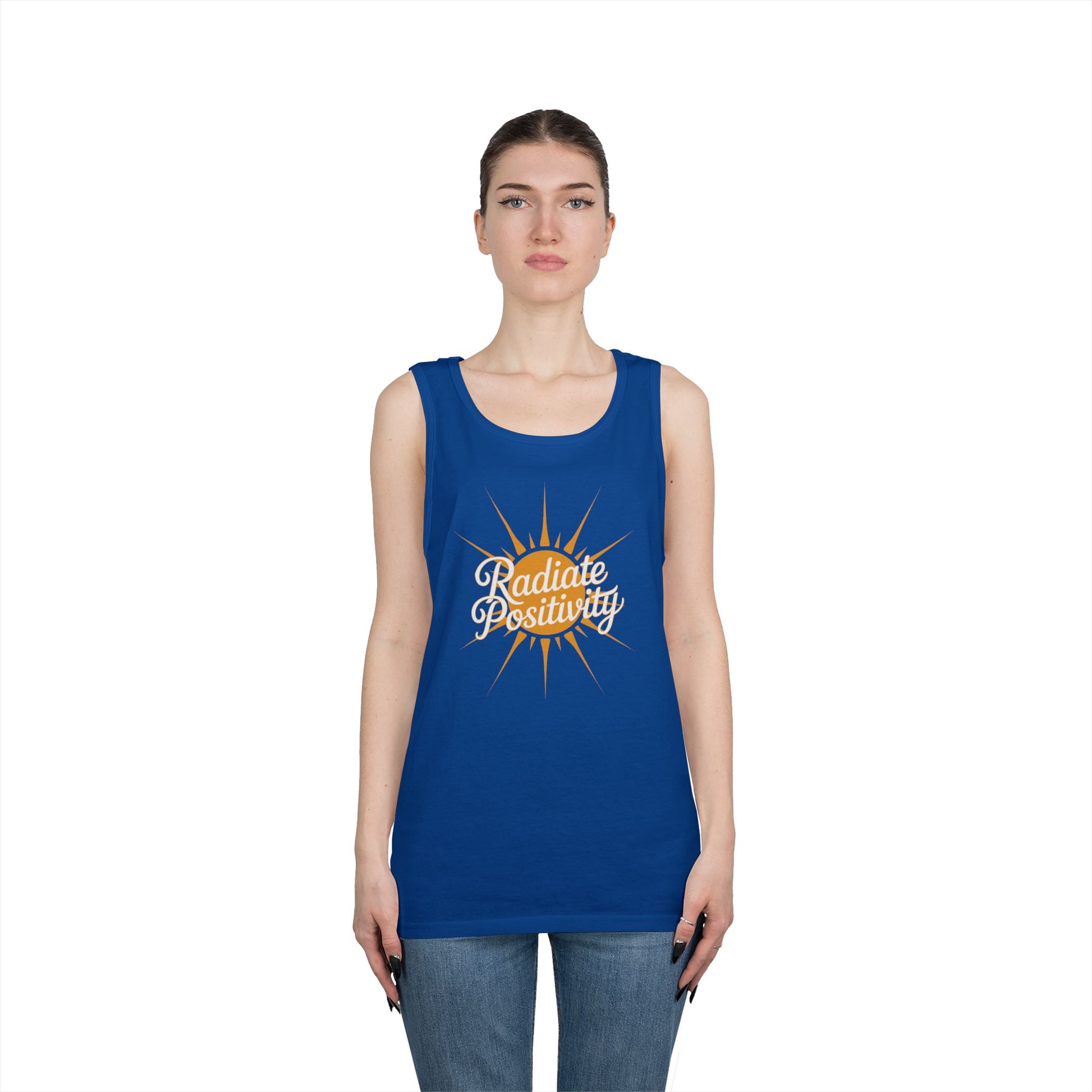 Radiate Positivity Unisex Tank Top for Uplifting Summer Streetwear Style | TEEZOCA 