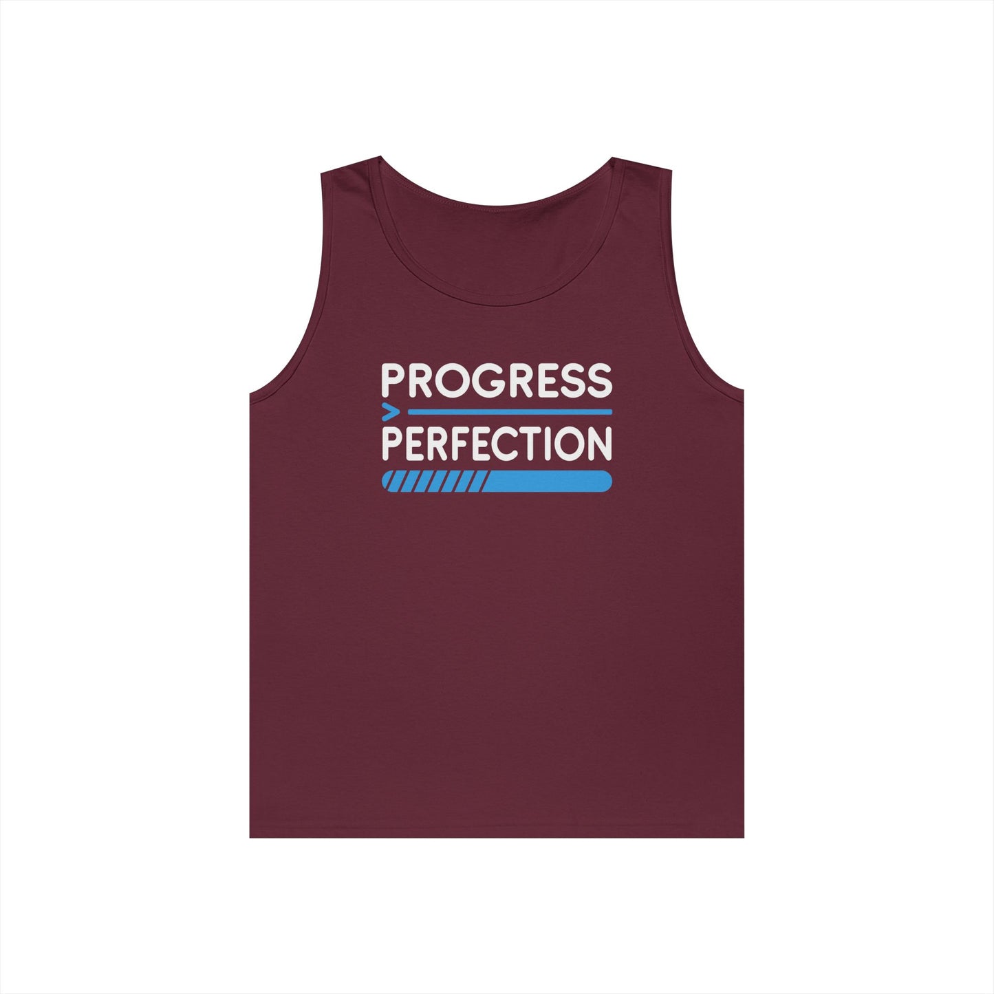 Progress Over Perfection Unisex Tank Top for Motivation and Everyday Streetwear | TEEZOCA 