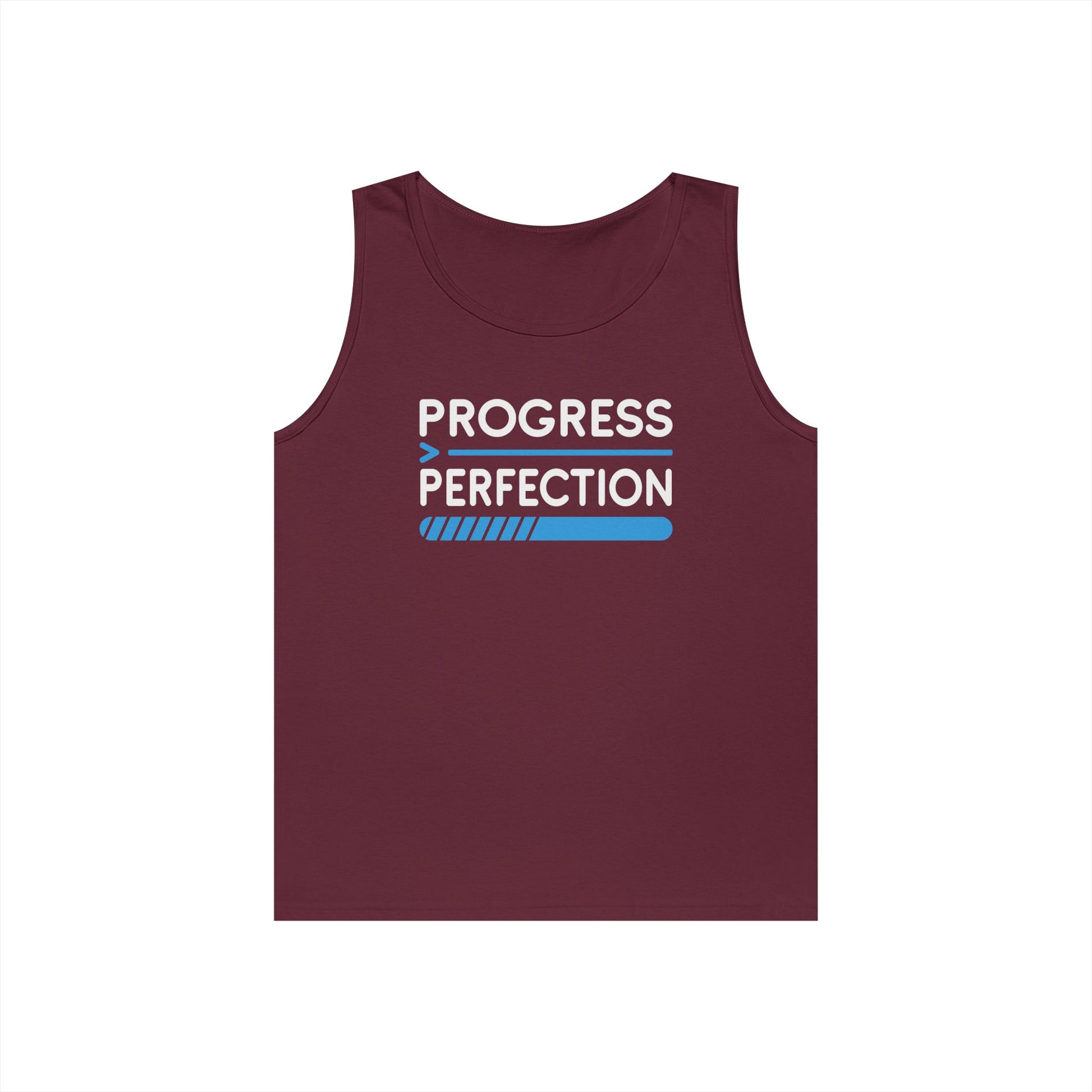 Progress Over Perfection Unisex Tank Top for Motivation and Everyday Streetwear | TEEZOCA 