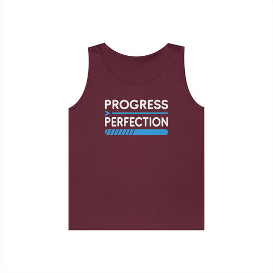 Progress Over Perfection Unisex Tank Top for Motivation and Everyday Streetwear | TEEZOCA 