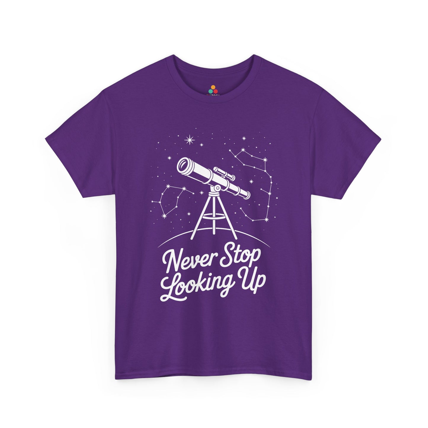 Never Stop Looking Up Telescope Unisex T-shirt | TEEZOCA 