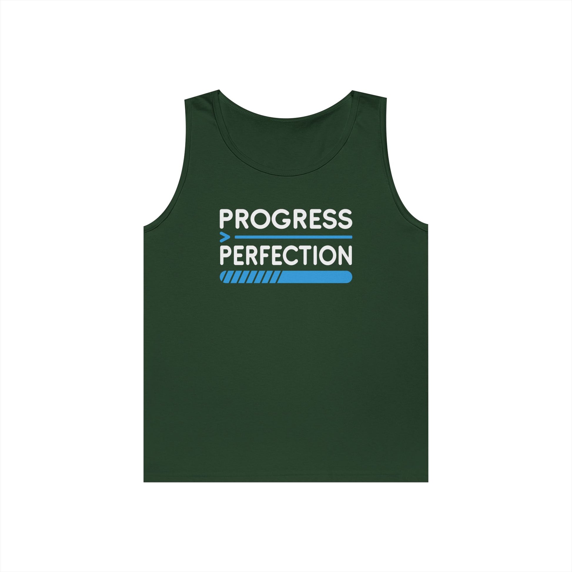 Progress Over Perfection Unisex Tank Top for Motivation and Everyday Streetwear | TEEZOCA 